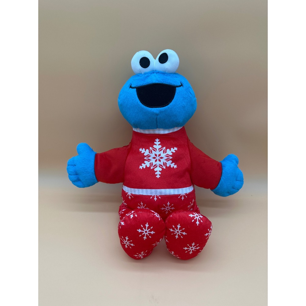 Sesame Street Cookie Monster Holiday Plush Snowflake Pajamas 19" Just Play 2023